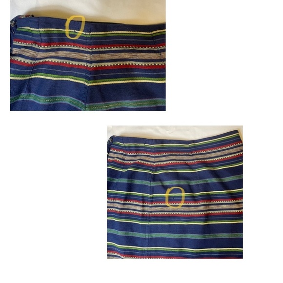 Liz Wear Vintage Striped Cotton Button Velcro Closure Wrap Around Skirt - Sz 10P - Picture 13 of 13
